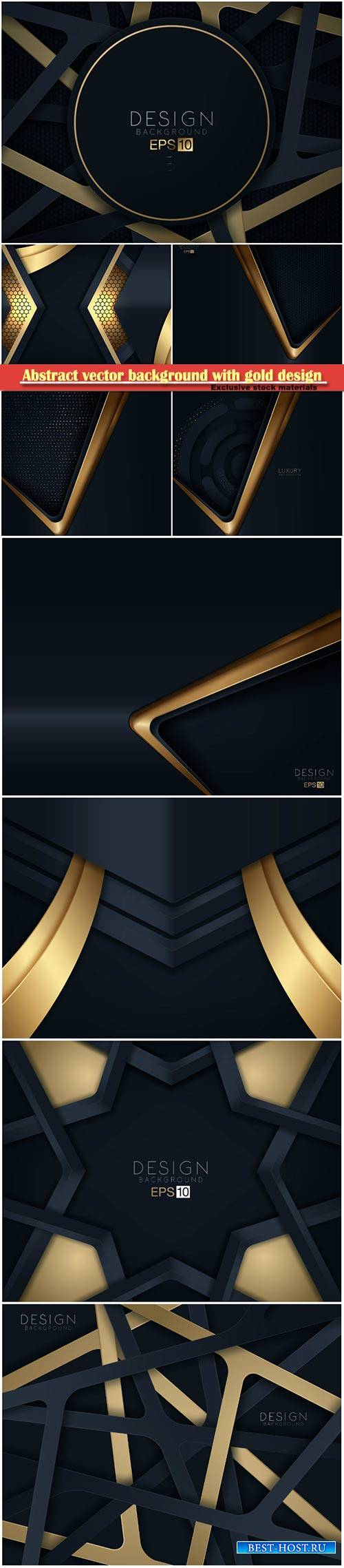 Abstract vector background with gold design