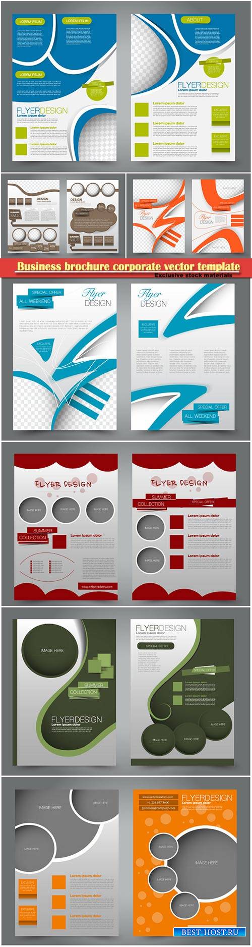 Business brochure corporate vector template, magazine flyer mockup # 28