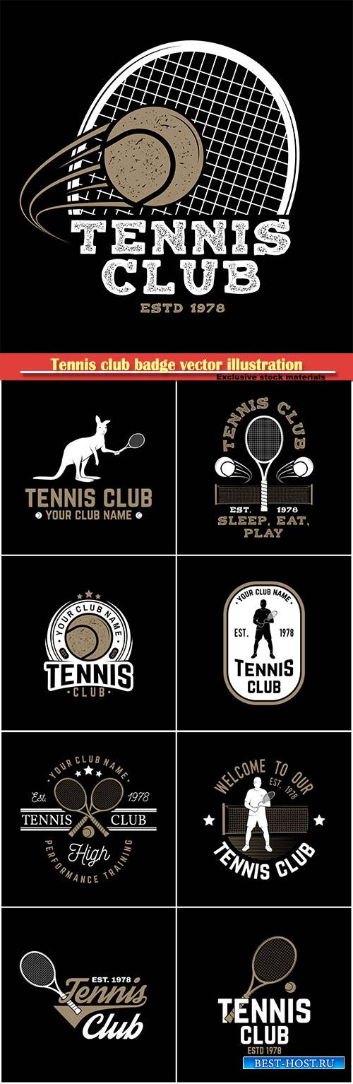 Tennis club badge vector illustration