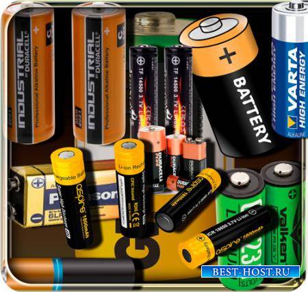 Png клипарты - Электрические батарейки
