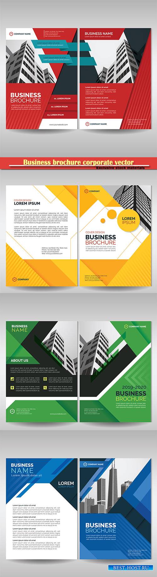 Business brochure corporate vector template, magazine flyer mockup # 37