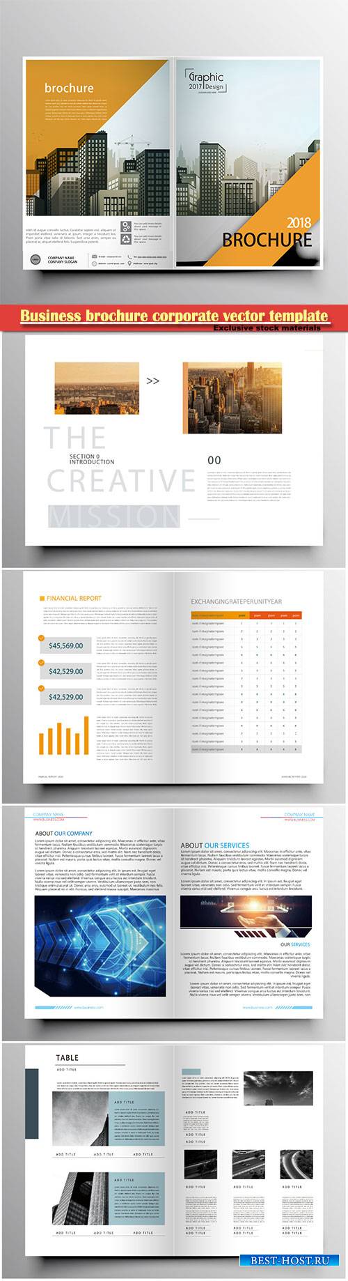 Business brochure corporate vector template, magazine flyer mockup # 53