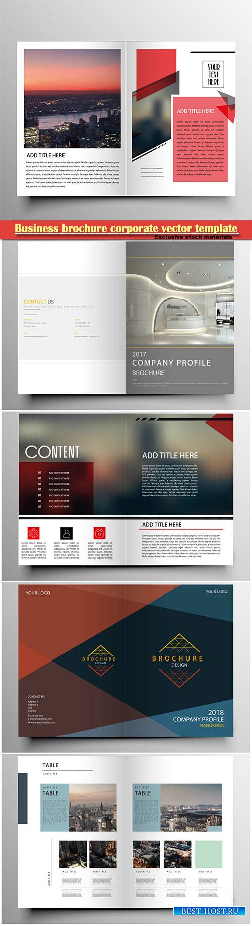 Business brochure corporate vector template, magazine flyer mockup # 52