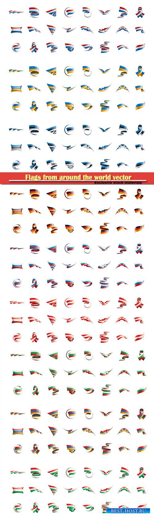Flags from around the world vector illustration