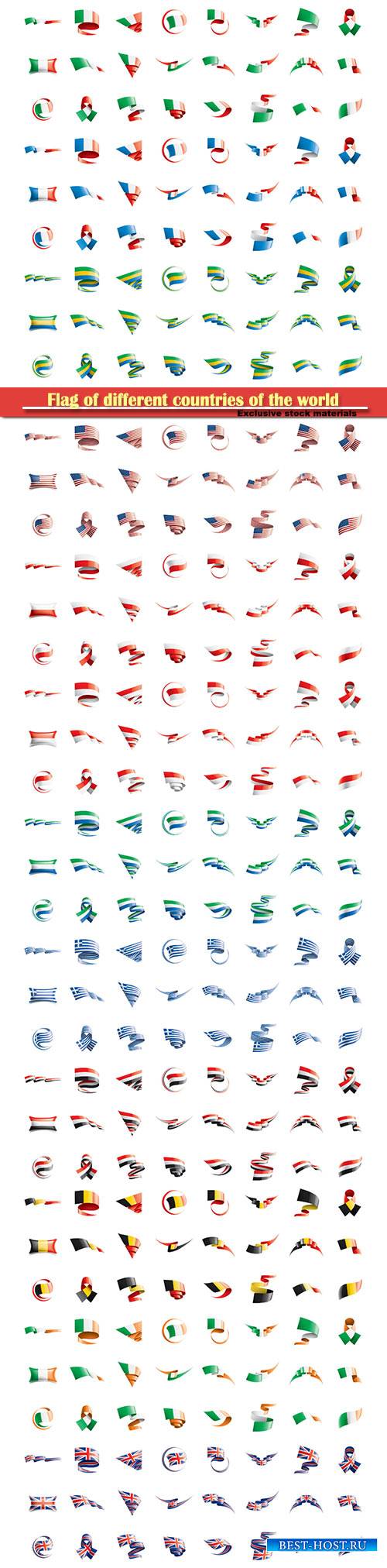 Flag of different countries of the world, vector illustration on a white ba ...