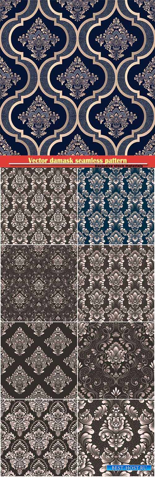 Vector damask seamless pattern element, royal victorian seamless texture