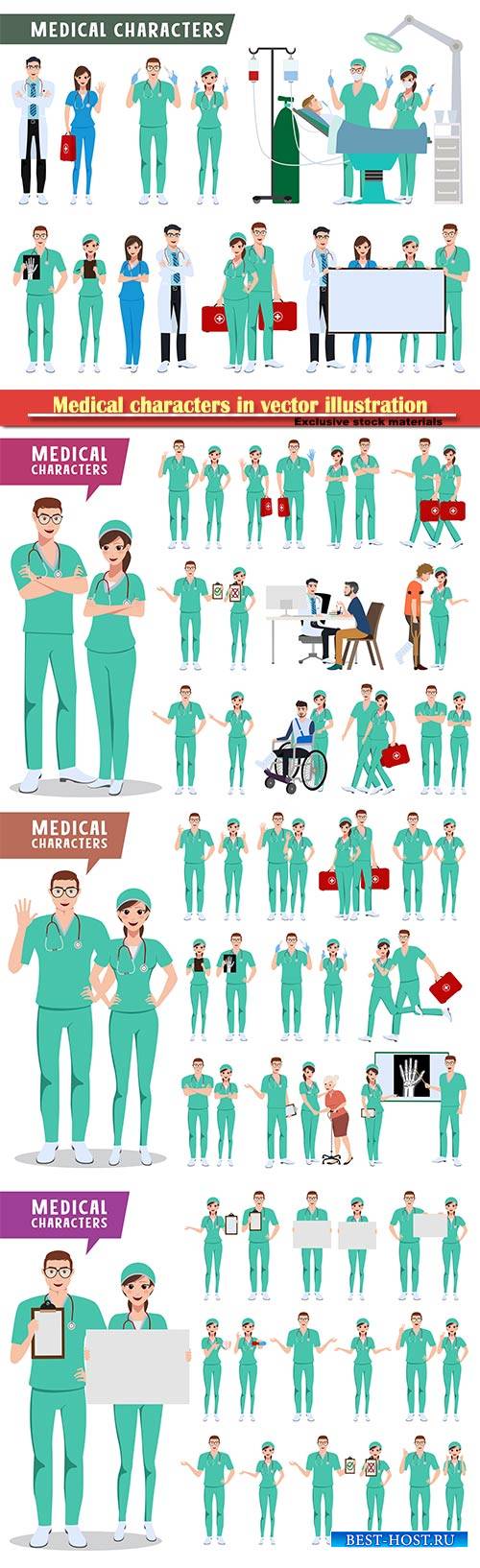 Medical characters in vector illustration