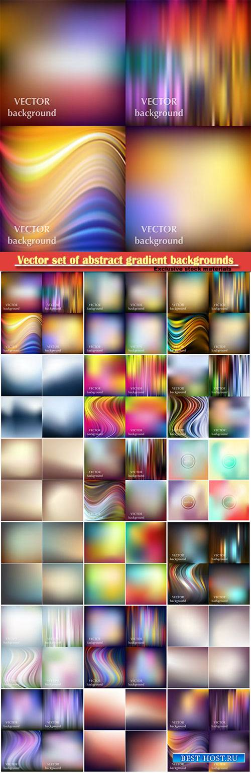 Vector set of abstract gradient backgrounds