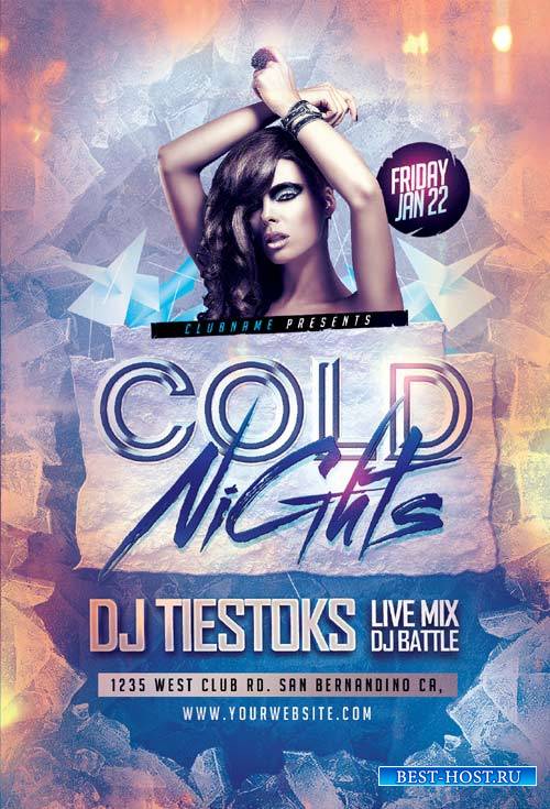 Cold Nights psd flyer template