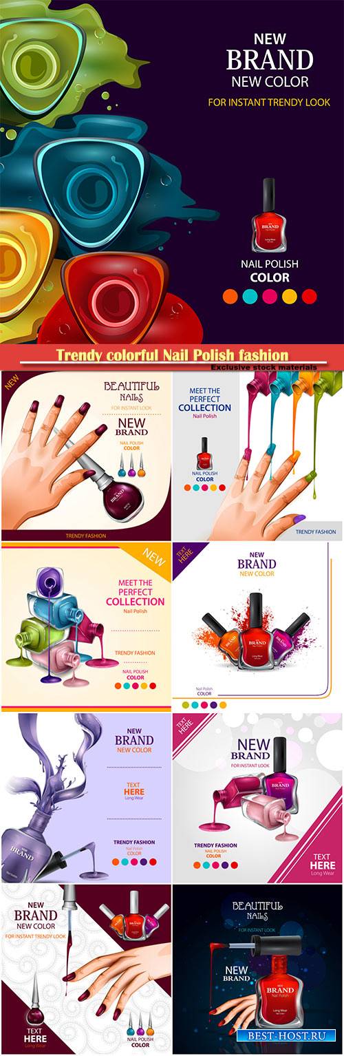 Advertisement promotion banner for trendy colorful Nail Polish fashion