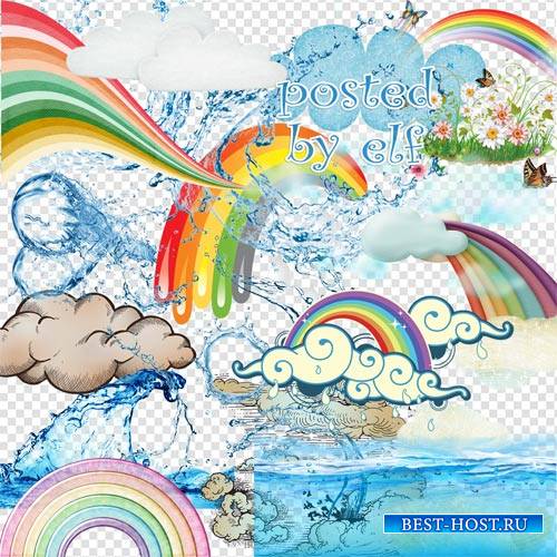 PNG клипарт - Вода, радуга, облака