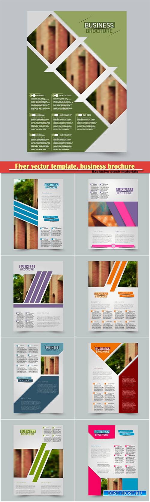 Flyer vector template, business brochure, magazine cover # 5