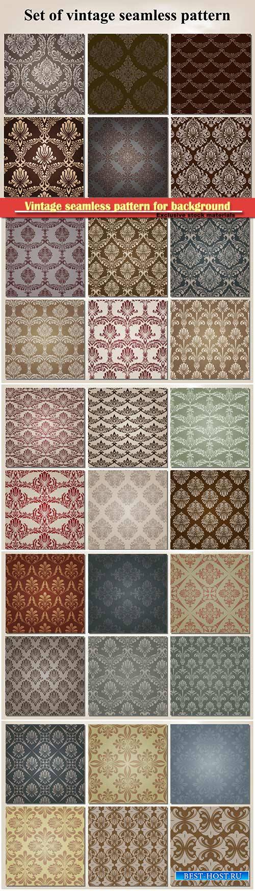 Vintage seamless pattern for background, pattern in swatches
