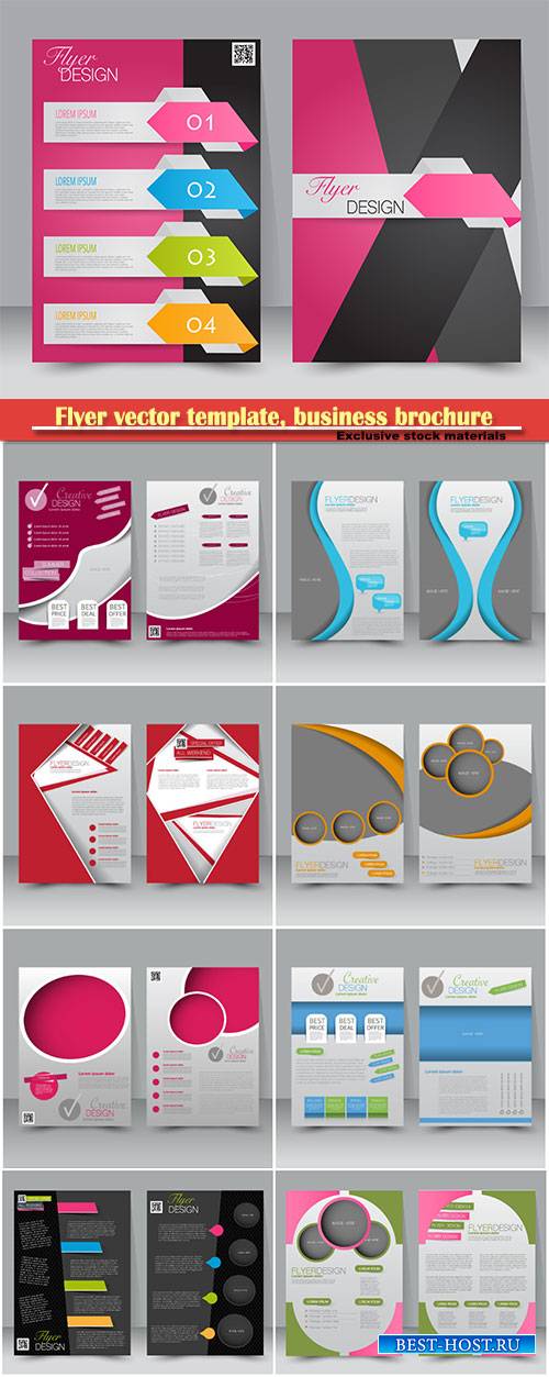 Flyer vector template, business brochure, magazine cover # 3