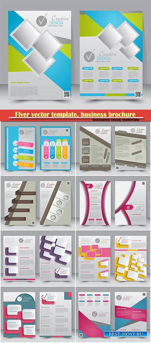 Flyer vector template, business brochure, magazine cover