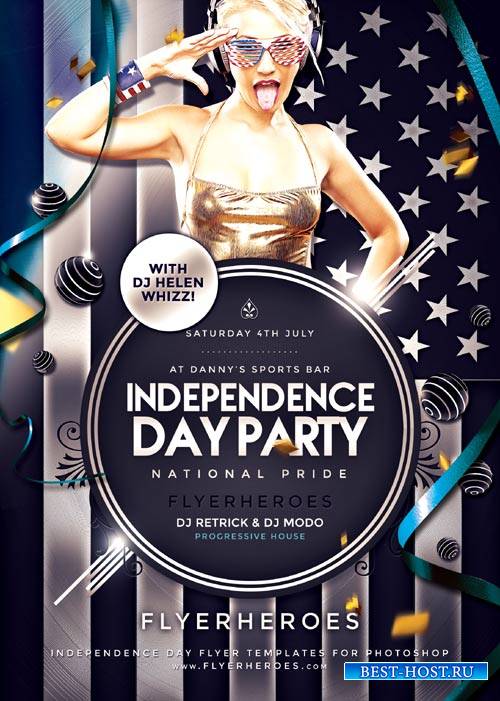 Independence Day Party psd flyer template
