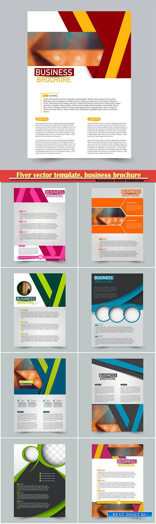 Flyer vector template, business brochure, magazine cover # 7