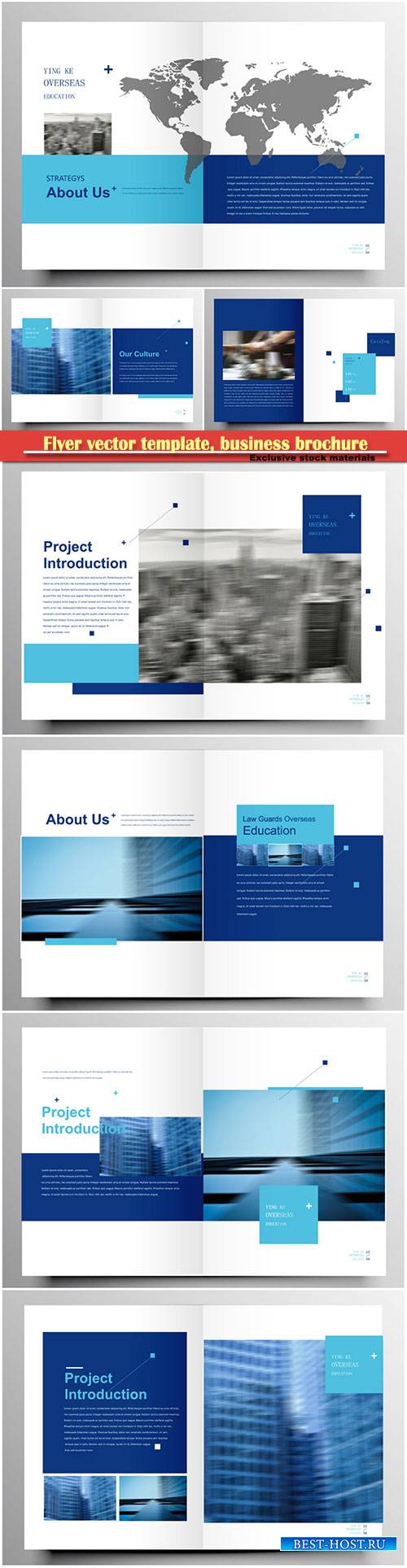 Flyer vector template, business brochure, magazine cover # 9