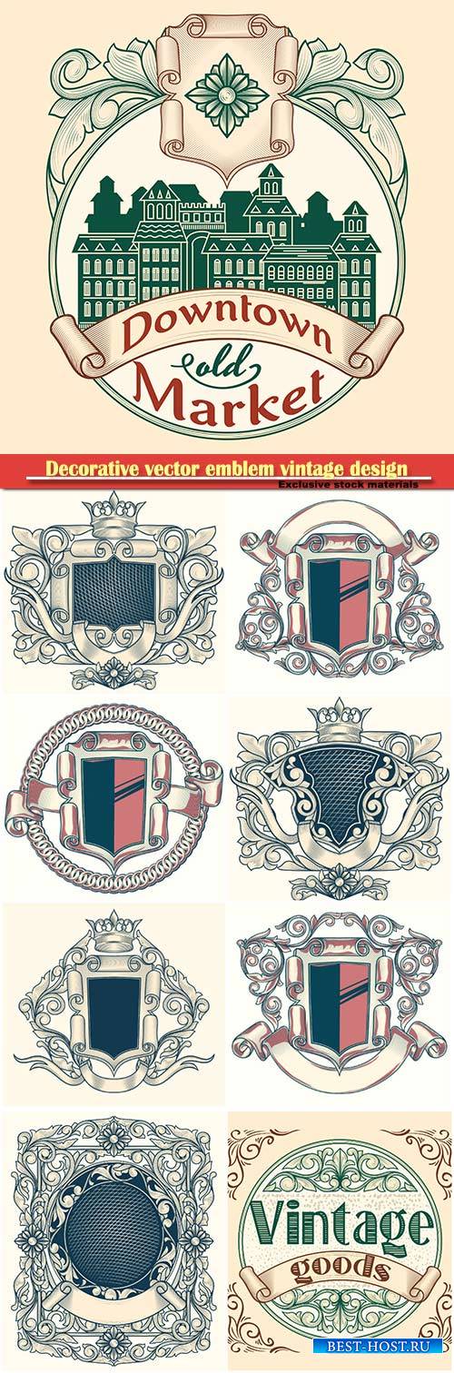 Decorative vector emblem vintage design