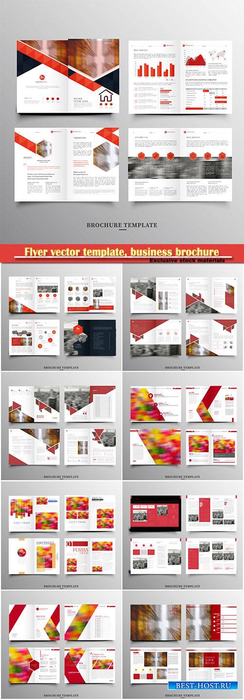 Flyer vector template, business brochure, magazine cover # 18