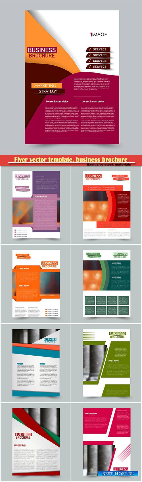 Flyer vector template, business brochure, magazine cover # 14