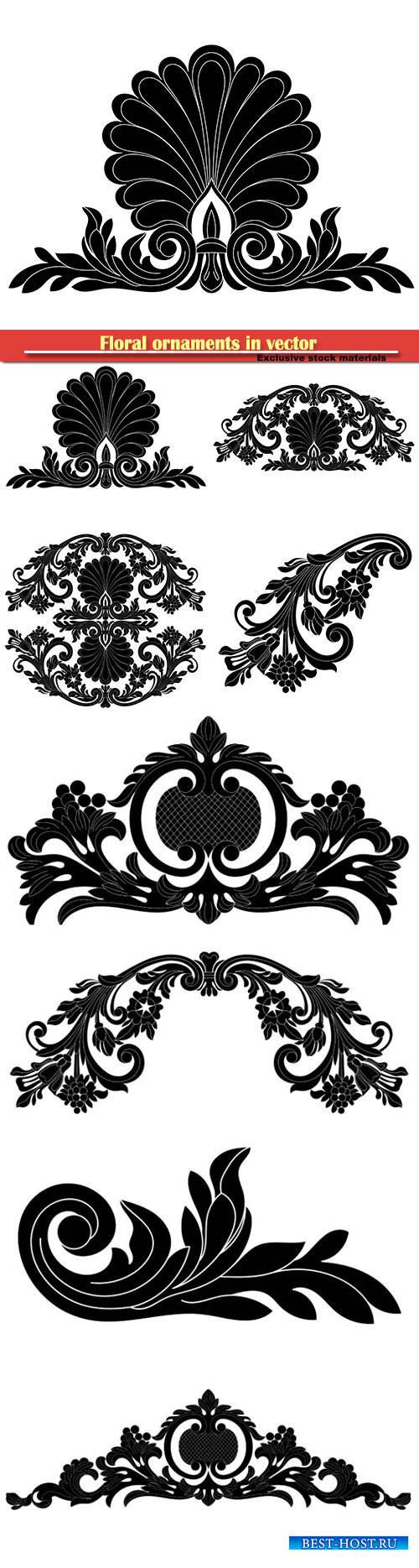 Floral ornaments in vector