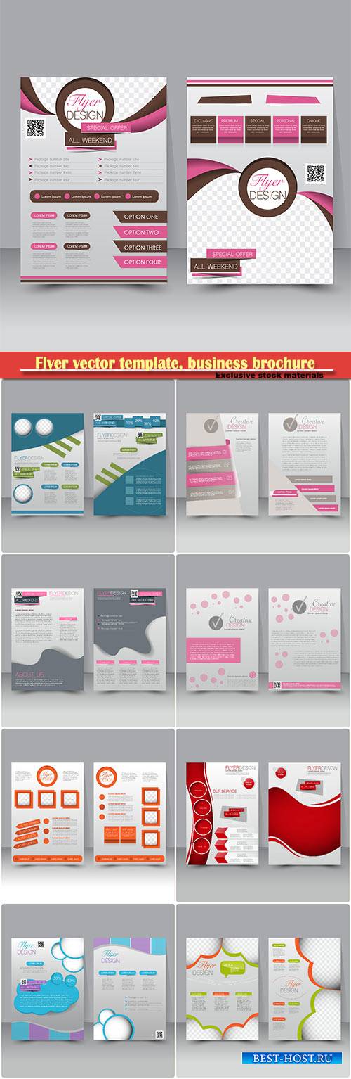 Flyer vector template, business brochure, magazine cover # 24
