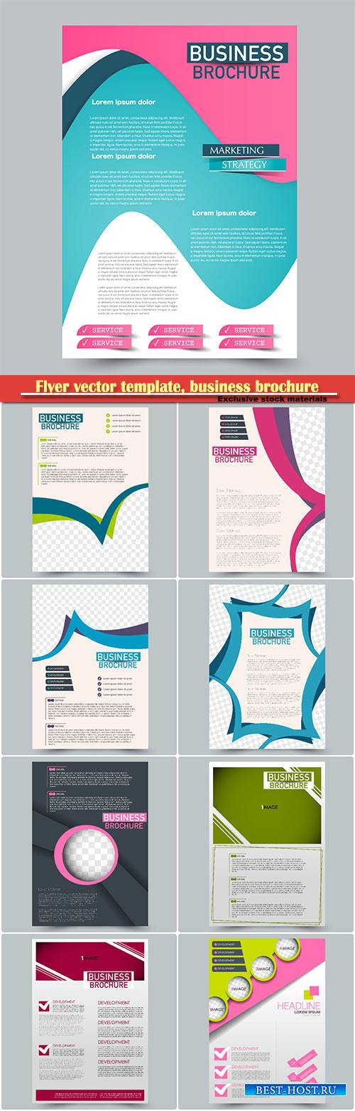 Flyer vector template, business brochure, magazine cover # 22