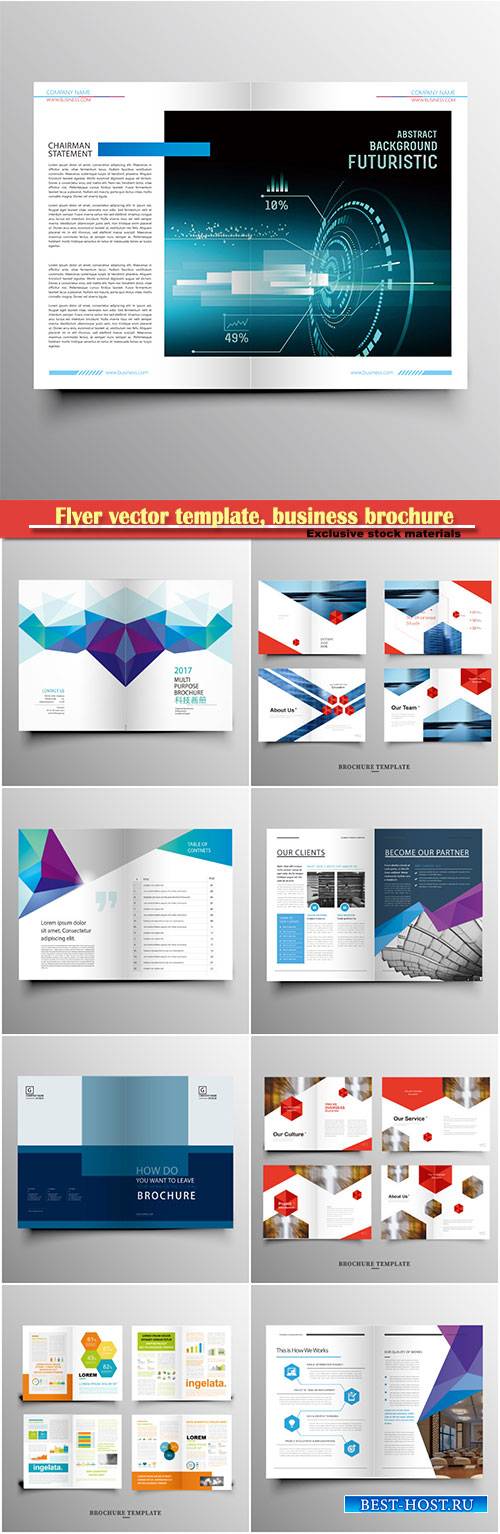 Flyer vector template, business brochure, magazine cover # 27