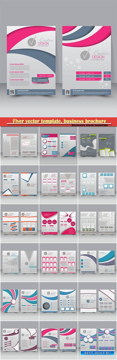 Flyer vector template, business brochure, magazine cover # 26