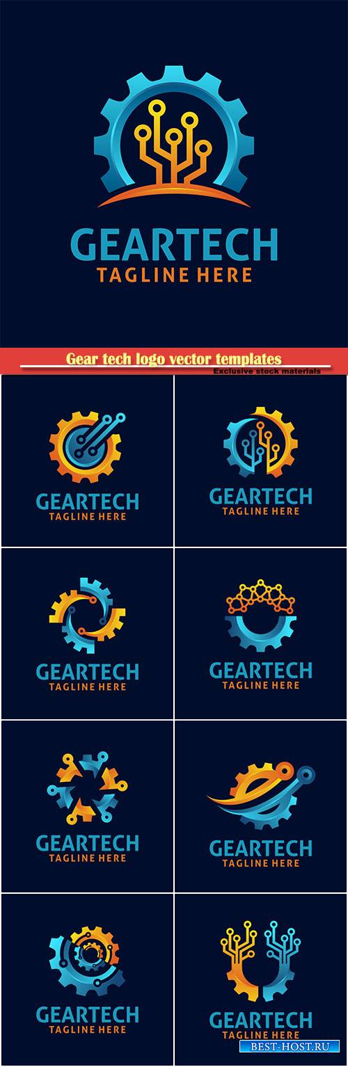 Gear tech logo vector templates