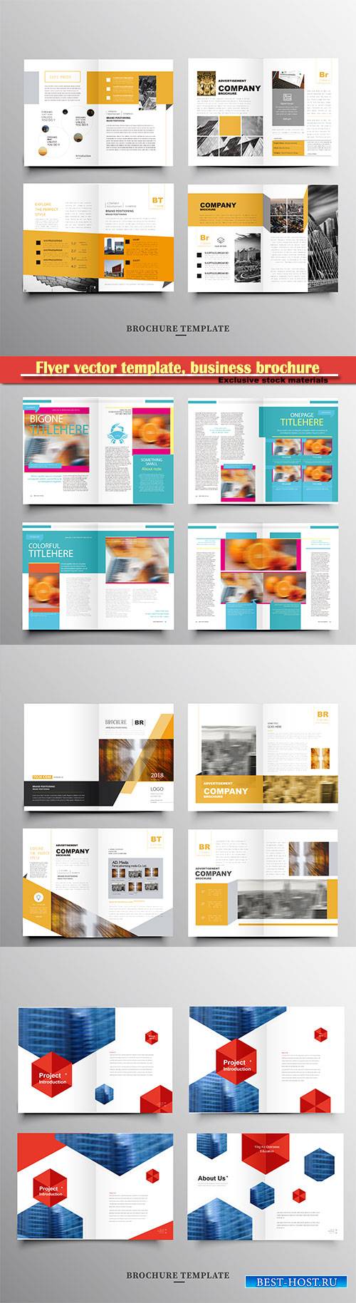 Flyer vector template, business brochure, magazine cover # 30