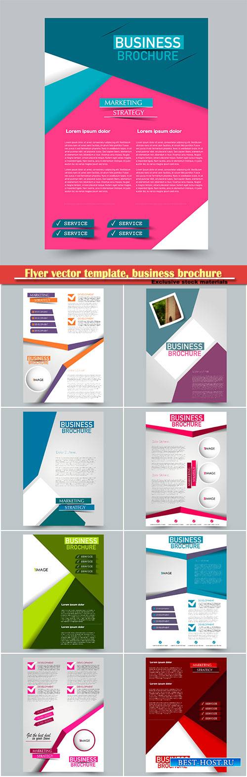 Flyer vector template, business brochure, magazine cover # 35