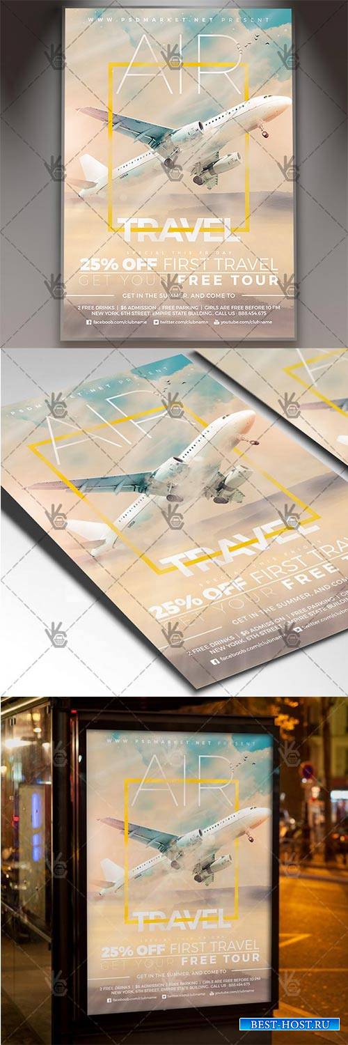 Air Travel – Seasonal Flyer PSD Template