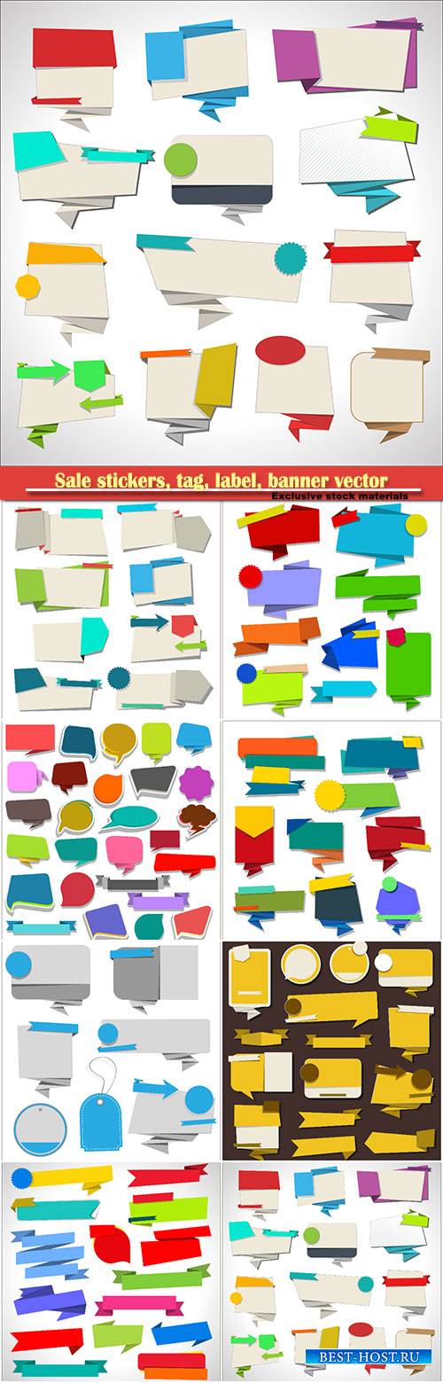 Sale stickers, tag, label, banner vector collection