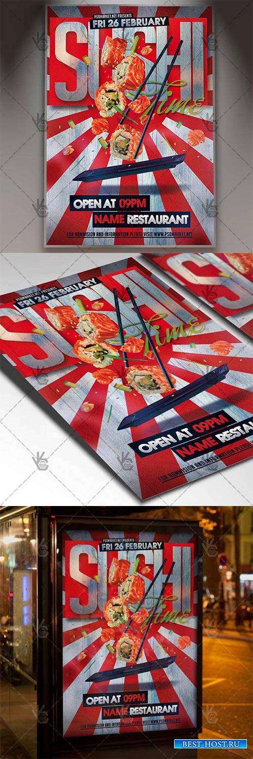 Sushi Time – Business Flyer PSD Template