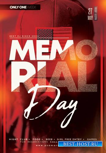 MEMORIAL DAY CLUB FLYER – PSD TEMPLATE