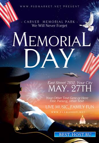 HAPPY MEMORIAL DAY FLYER – PSD TEMPLATE
