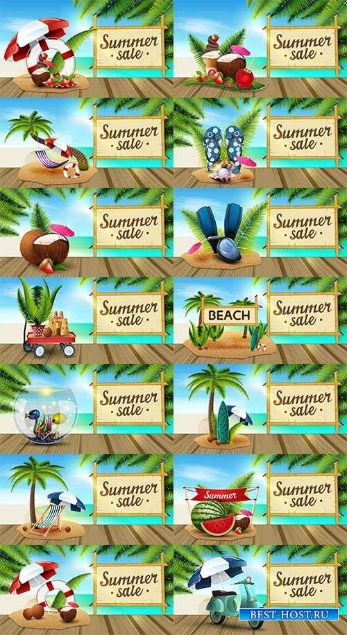 Здравствуй лето - 7 - Векторный клипарт / Hello summer - 7 - Vector Graphics