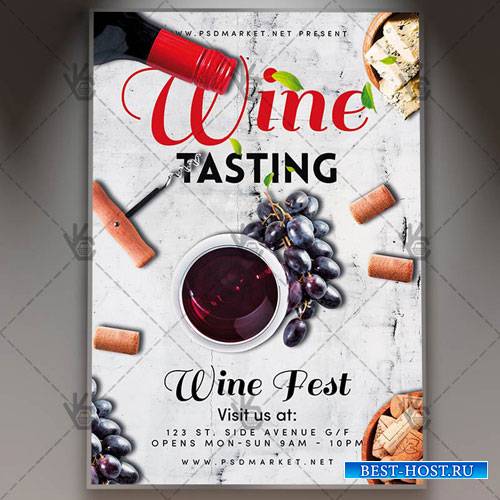 Wine Tasting Flyer – PSD Template