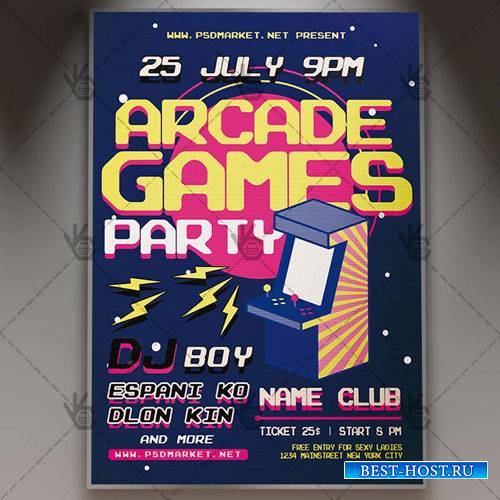 Arcade Game Flyer - PSD Template