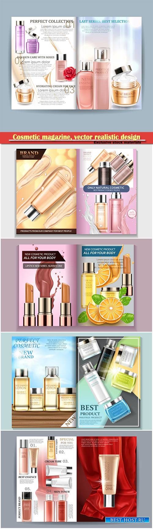 Cosmetic magazine, vector realistic design for your projects