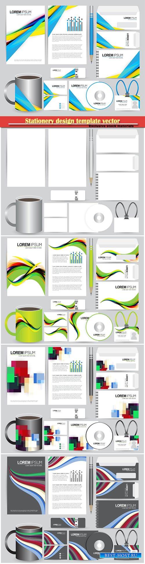 Stationery design template vector illustration