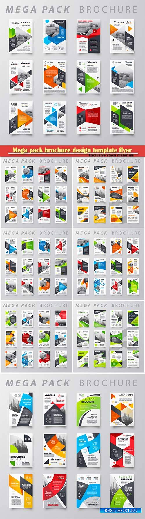 Mega pack brochure design template flyer vector set