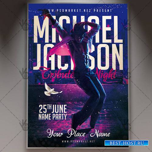 Michael Jackson Tribute Night Flyer – PSD Template