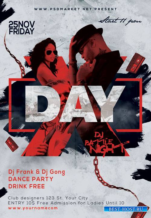 X-Day Party Flyer - PSD Template