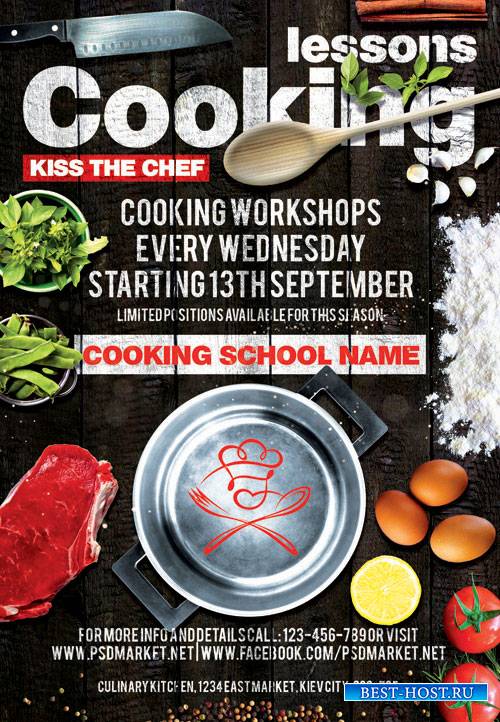 COOKING LESSONS – PREMIUM FLYER PSD TEMPLATE