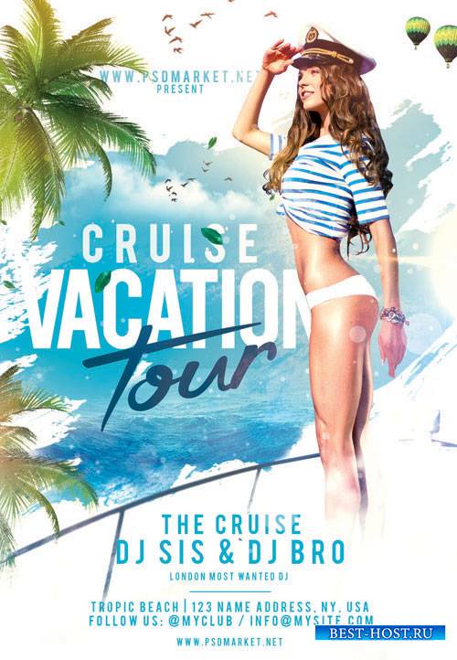 CRUISE VACATION TOUR FLYER – PSD TEMPLATE
