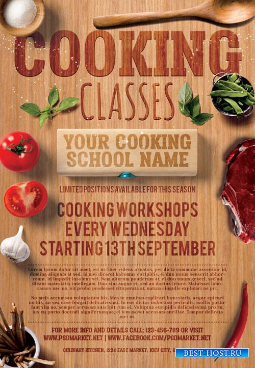 Cooking Classes – Premium Flyer PSD Template