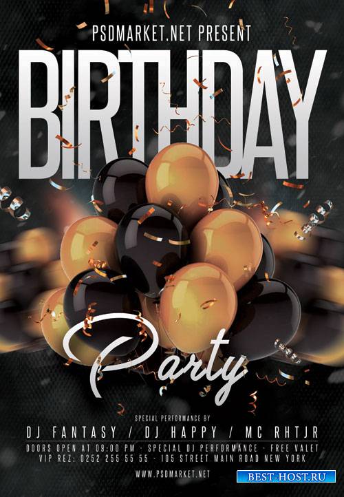 Birthday Event Flyer – PSD Template